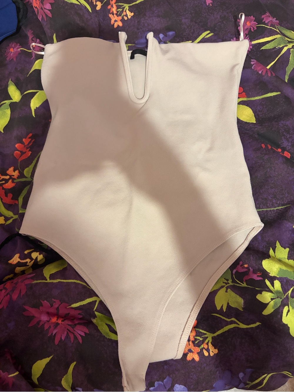 NWOT Zara Pale Pink Strapless One-Piece Bodysuit